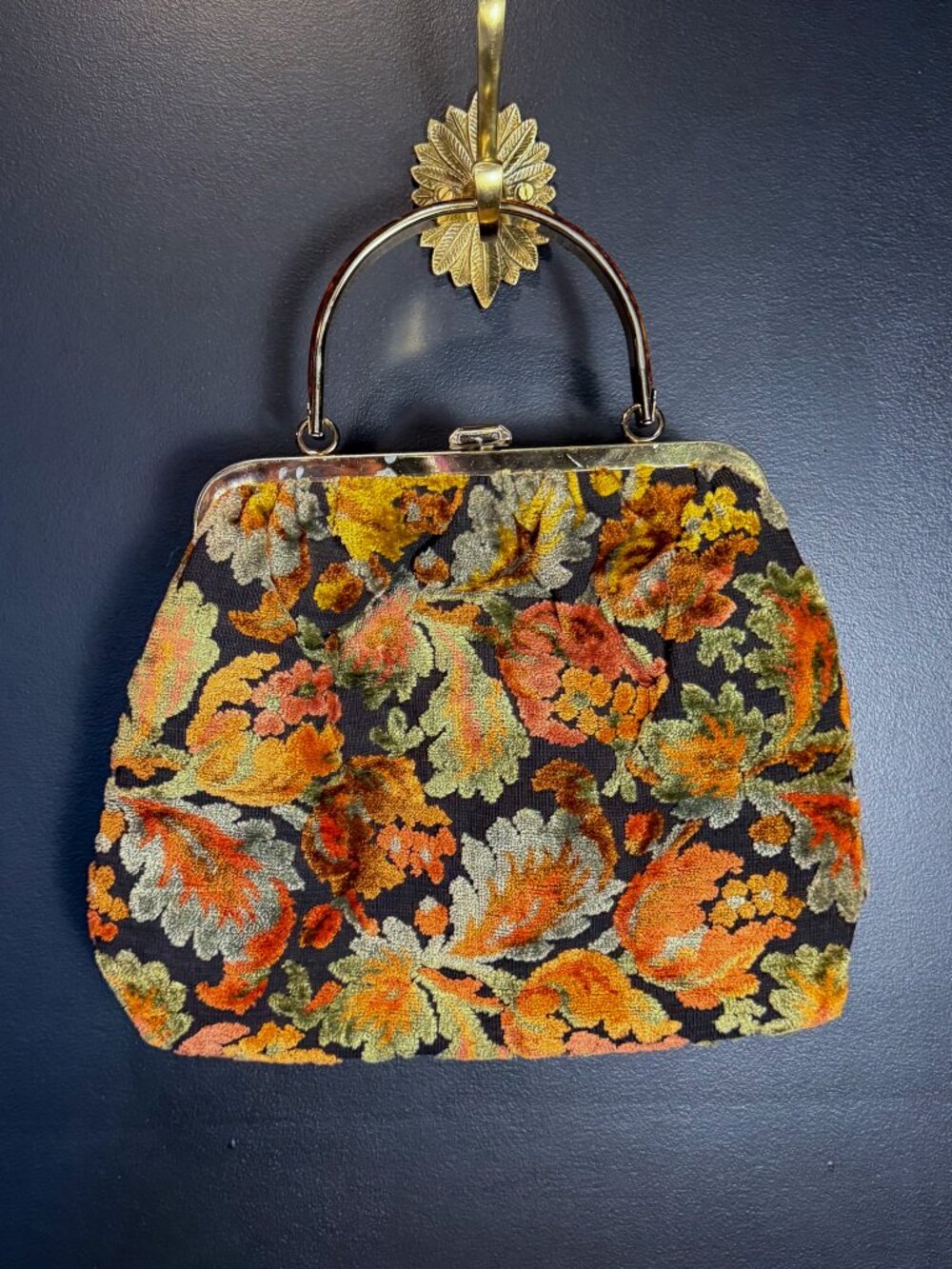 1960's Julius Resnick Floral Carpet Handbag